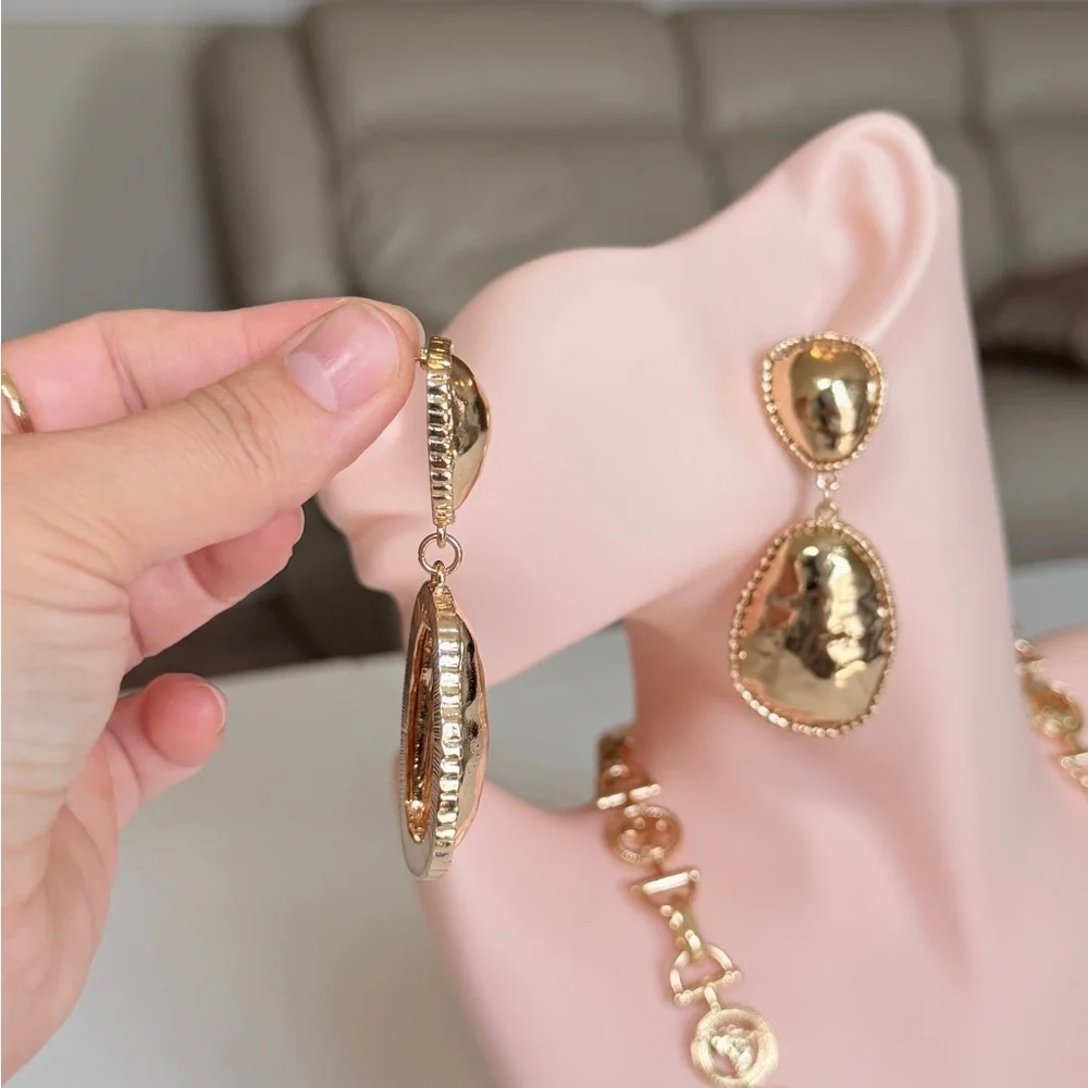 Gold Drop Statement Earrings - Women Jewelry